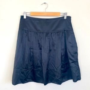 BCBGMaxAzria Black Pleated Silk Skirt